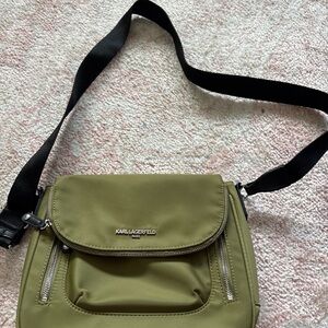 Karl Lagerfeld Green Crossbody Bag with Silver Details